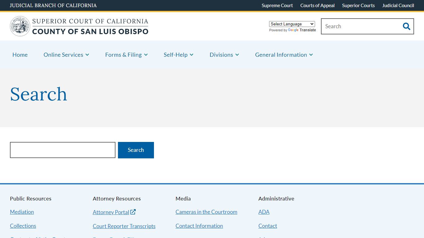 Search | Superior Court of California | County of San Luis Obispo